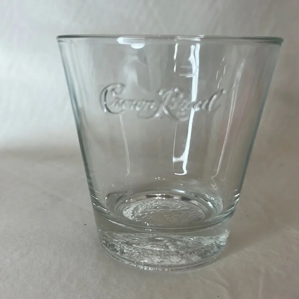 Crown Royal 10 Ounce Rocks Whiskey Monogrammed 3 1/4 In Round 3 1/4 Inches Tall